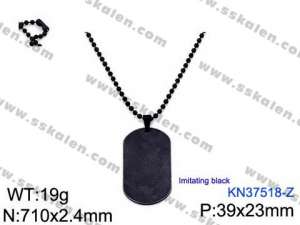 Stainless Steel Black-plating Necklace - KN37518-Z