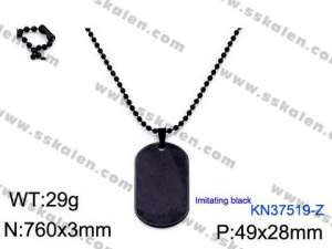 Stainless Steel Black-plating Necklace - KN37519-Z