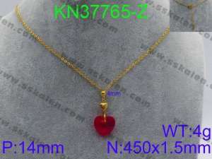 Stainless Steel Stone & Crystal Necklace - KN37765-Z