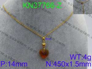 Stainless Steel Stone & Crystal Necklace - KN37766-Z