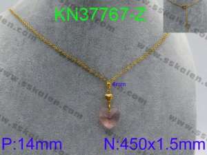 Stainless Steel Stone & Crystal Necklace - KN37767-Z