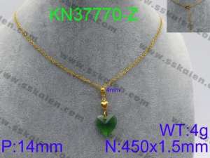Stainless Steel Stone & Crystal Necklace - KN37770-Z