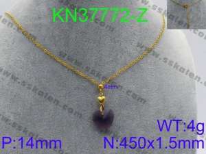 Stainless Steel Stone & Crystal Necklace - KN37772-Z