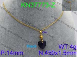 Stainless Steel Stone & Crystal Necklace - KN37773-Z