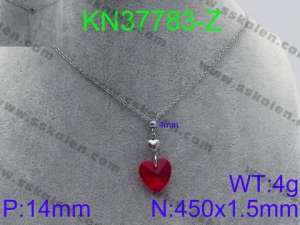 Stainless Steel Stone & Crystal Necklace - KN37783-Z