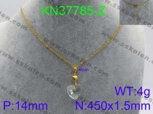 Stainless Steel Stone & Crystal Necklace - KN37785-Z