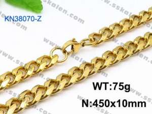 SS Gold-Plating Necklace - KN38070-Z