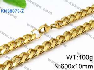 SS Gold-Plating Necklace - KN38073-Z