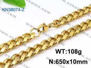 SS Gold-Plating Necklace - KN38074-Z