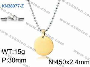 SS Gold-Plating Necklace - KN38077-Z