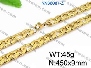 SS Gold-Plating Necklace - KN38087-Z