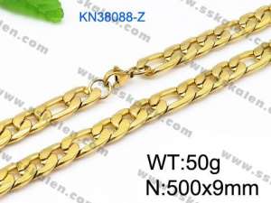 SS Gold-Plating Necklace - KN38088-Z