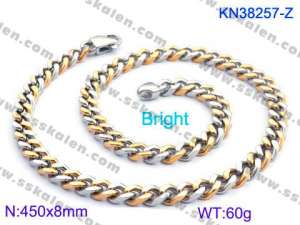 SS Gold-Plating Necklace - KN38257-Z