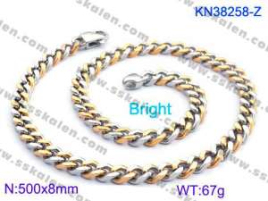 SS Gold-Plating Necklace - KN38258-Z