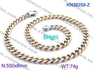 SS Gold-Plating Necklace - KN38259-Z