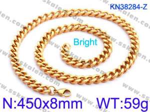 SS Gold-Plating Necklace - KN38284-Z