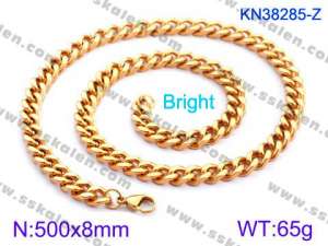 SS Gold-Plating Necklace - KN38285-Z