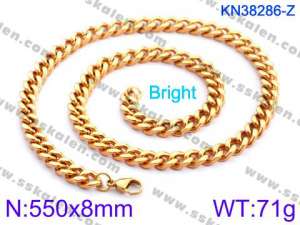 SS Gold-Plating Necklace - KN38286-Z