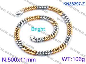 SS Gold-Plating Necklace - KN38297-Z
