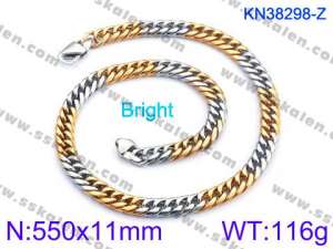 SS Gold-Plating Necklace - KN38298-Z