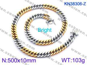 SS Gold-Plating Necklace - KN38306-Z