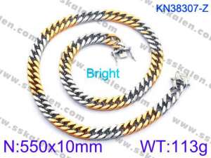 SS Gold-Plating Necklace - KN38307-Z
