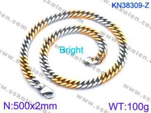 SS Gold-Plating Necklace - KN38309-Z