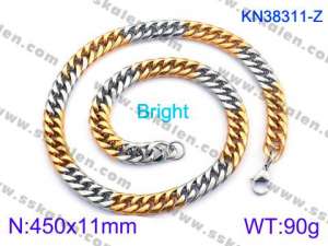 SS Gold-Plating Necklace - KN38311-Z