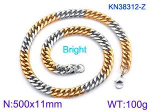 SS Gold-Plating Necklace - KN38312-Z