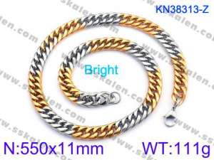 SS Gold-Plating Necklace - KN38313-Z