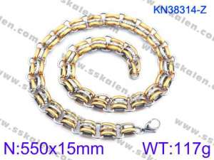 SS Gold-Plating Necklace - KN38314-Z