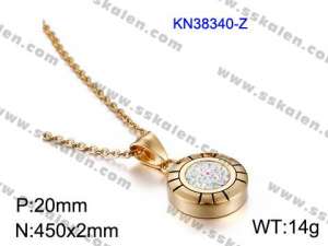 SS Gold-Plating Necklace - KN38340-Z
