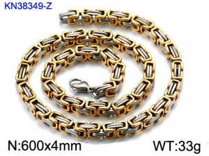 SS Gold-Plating Necklace - KN38349-Z