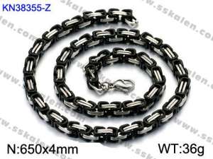 Stainless Steel Black-plating Necklace - KN38355-Z