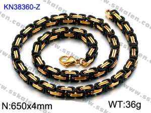 SS Gold-Plating Necklace - KN38360-Z