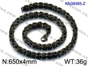 Stainless Steel Black-plating Necklace - KN38365-Z