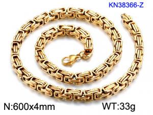 SS Gold-Plating Necklace - KN38366-Z