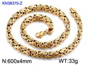 SS Gold-Plating Necklace - KN38370-Z