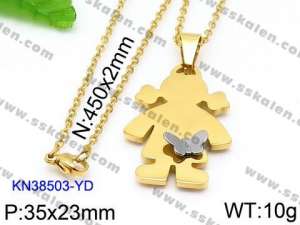 SS Gold-Plating Necklace - KN38503-YD