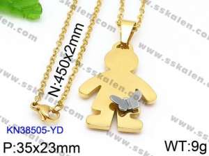 SS Gold-Plating Necklace - KN38505-YD