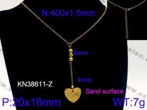 SS Gold-Plating Necklace - KN38611-Z