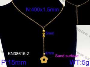 SS Gold-Plating Necklace - KN38615-Z