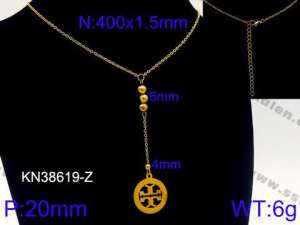 SS Gold-Plating Necklace - KN38619-Z