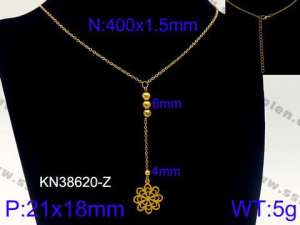 SS Gold-Plating Necklace - KN38620-Z