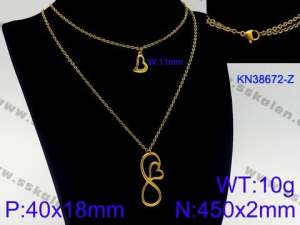 SS Gold-Plating Necklace - KN38672-Z