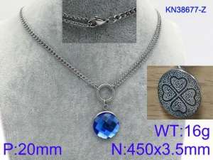 Stainless Steel Stone Necklace - KN38677-Z