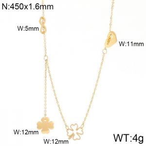 SS Gold-Plating Necklace - KN38759-K