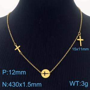 SS Gold-Plating Necklace - KN38765-K