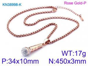 SS Rose Gold-Plating Necklace - KN38998-K