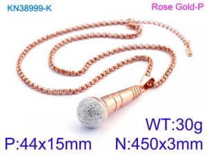 SS Rose Gold-Plating Necklace - KN38999-K